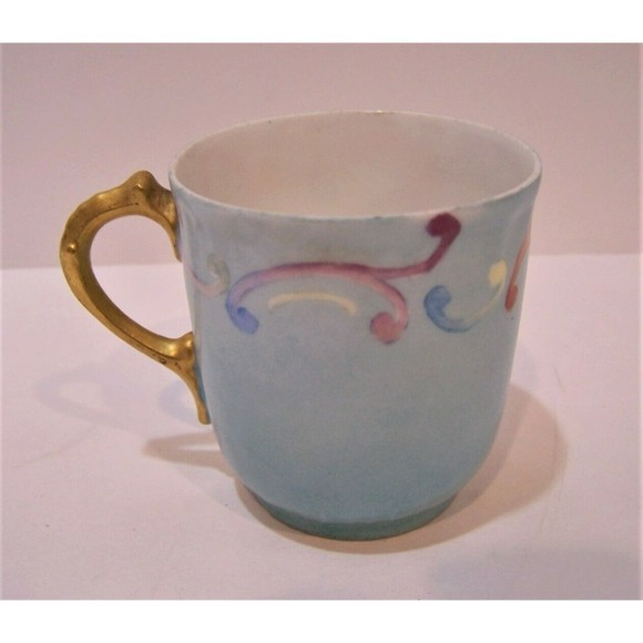 Unusual CFH GDM Limoges Demitasse Cup and Toast Snack Set Pastels Seashells - Picture 7 of 9